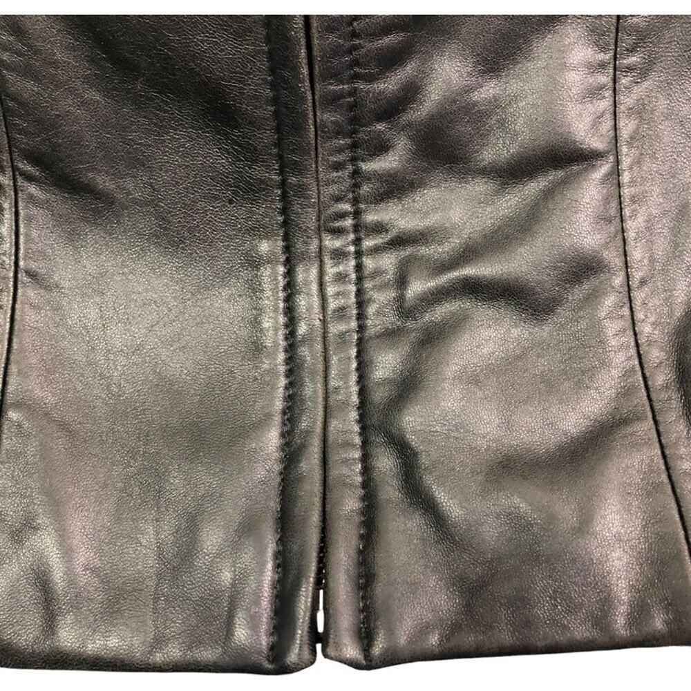 Bromley Collection Black Genuine Leather Full Zip Jacket - Picture 7 of 10